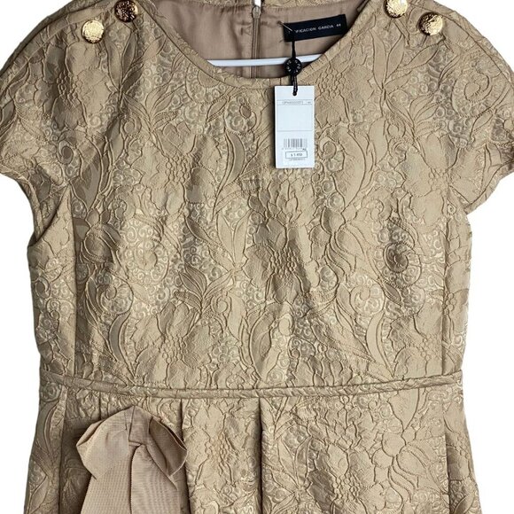 Purificación García NWT $5850 Formal Sheath Dress Textured Sz 44 / US 12 - Picture 4 of 11